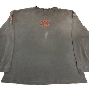 Nine Inch Nails NIN Thermal Shirt Distressed Grunge Waffle Knit Boxy M/L Vintage